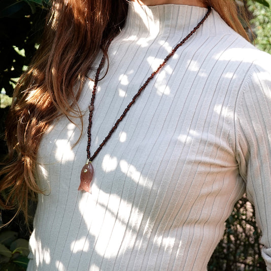 ketting met semiprecious vis, 65 cm