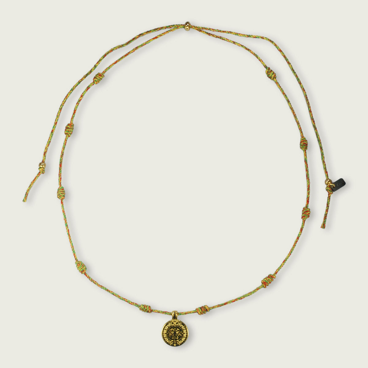 Touw ketting met gouden bedel