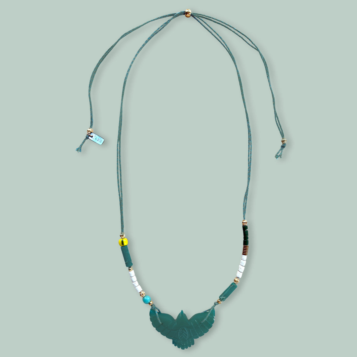 Verstelbare ketting met gegraveerde vogel