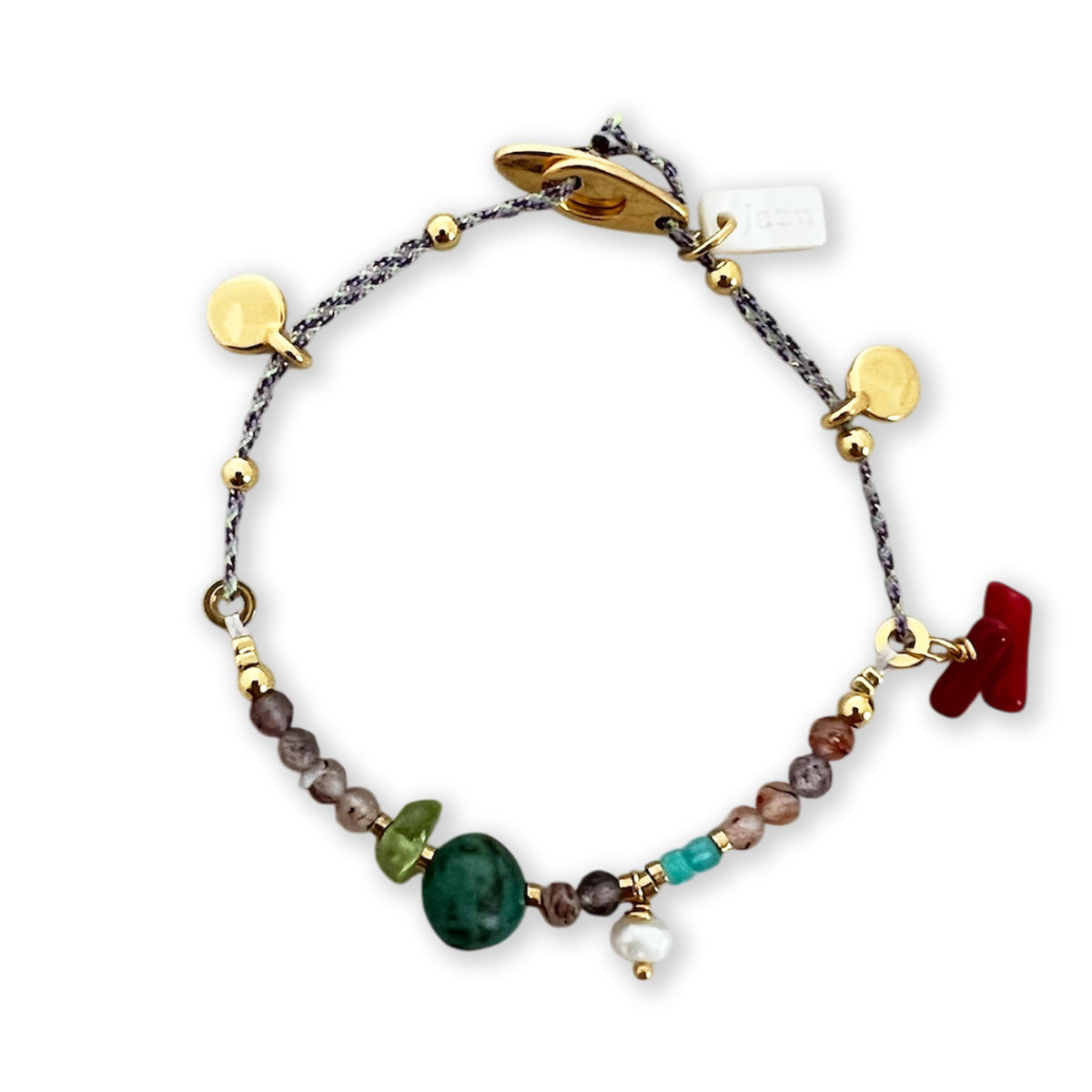 Nona, bracelet semi-precious stones fuchsia