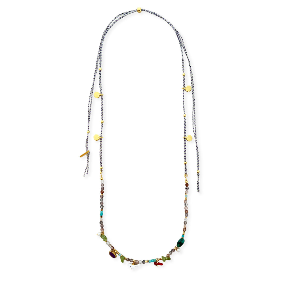 Nona necklace with semi-precious stones and small charms