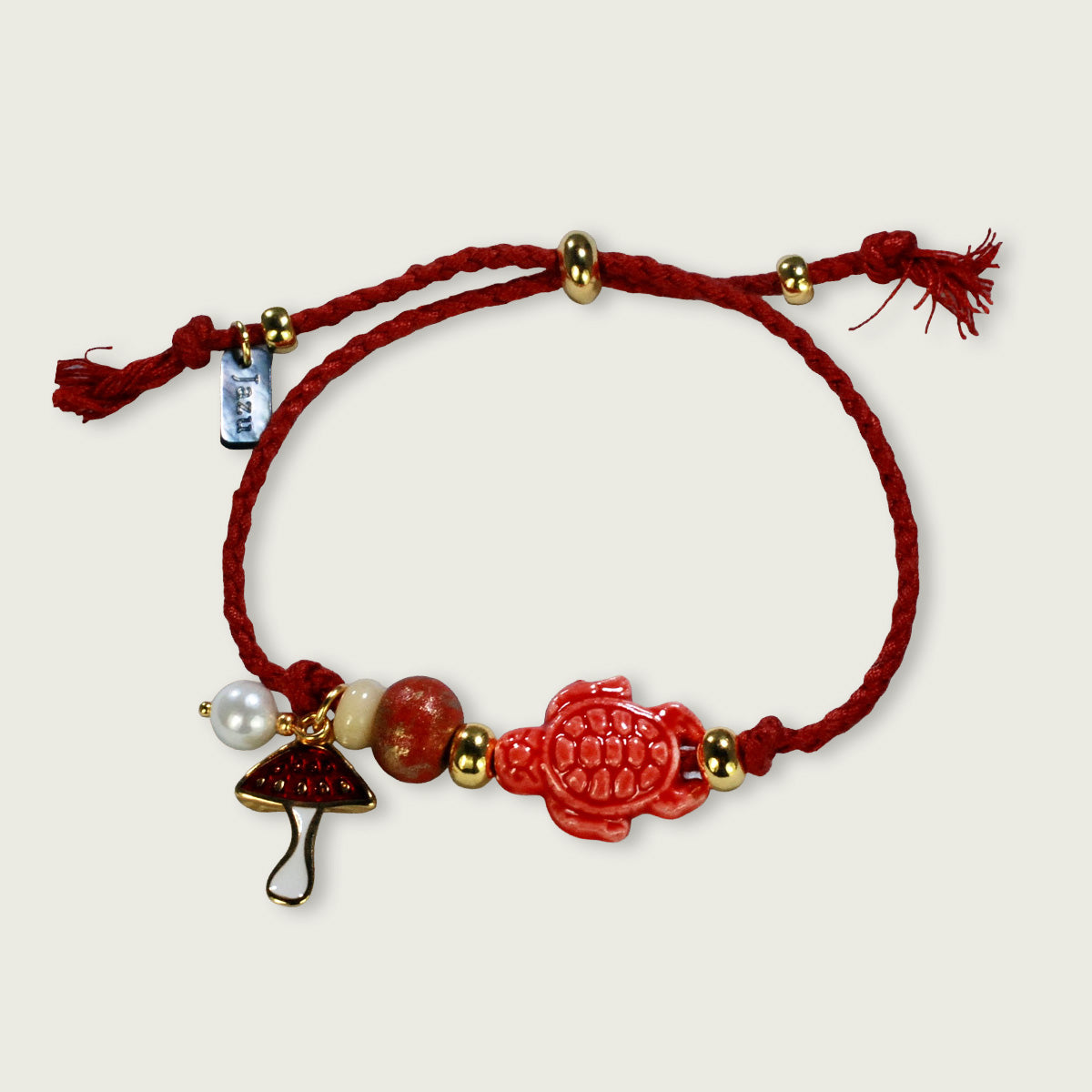 Buntes Armband mit Keramikschildkröte