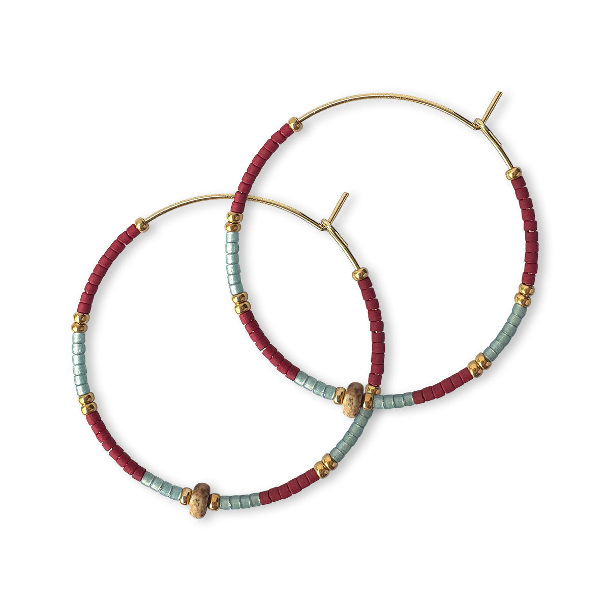 Subtle creoles in beautiful color combinations