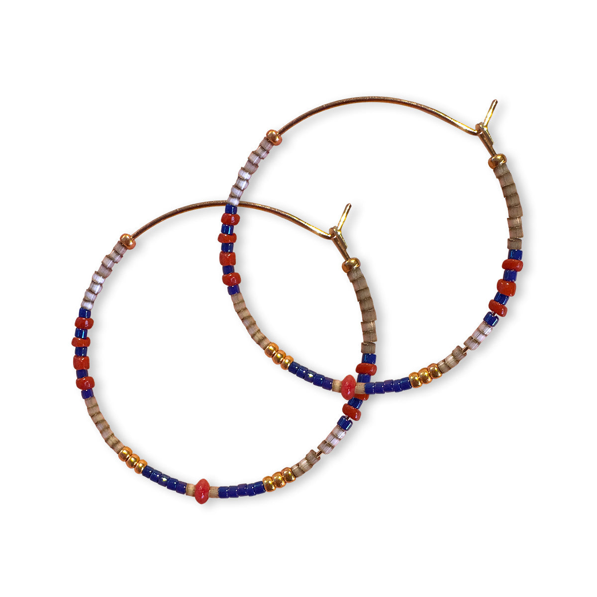 Subtle creoles in beautiful color combinations