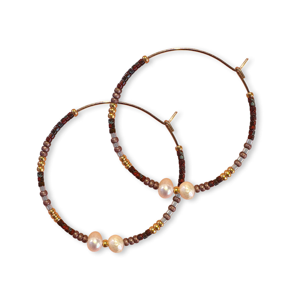 Subtle creoles in beautiful color combinations