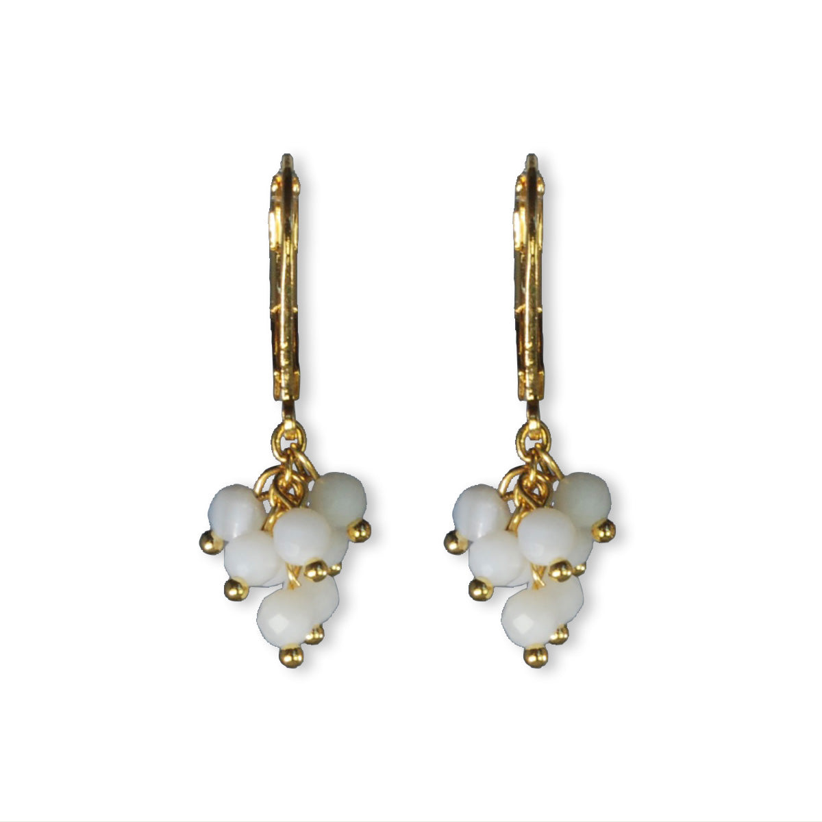 Oorbellen gold plated met halfedelstenen