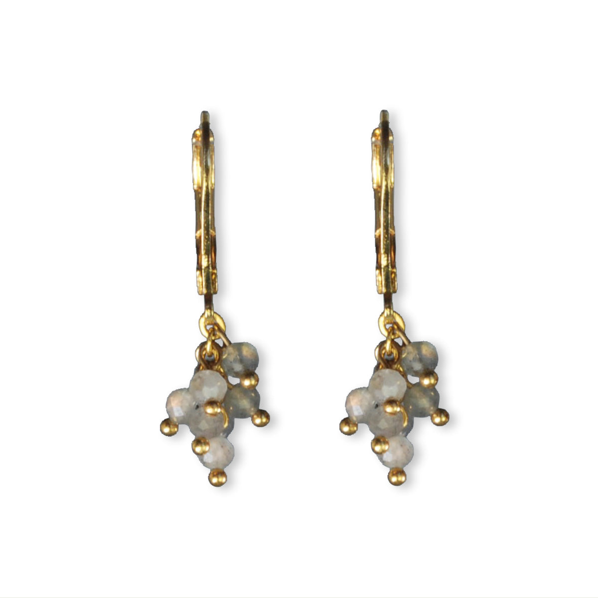 Oorbellen gold plated met halfedelstenen