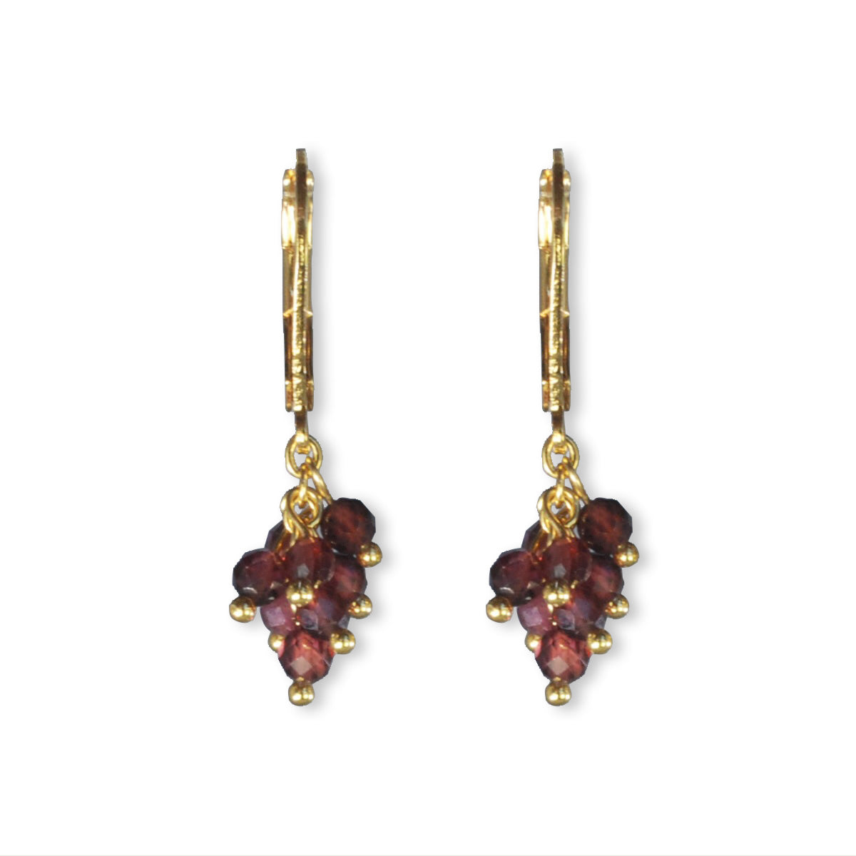 Oorbellen gold plated met halfedelstenen