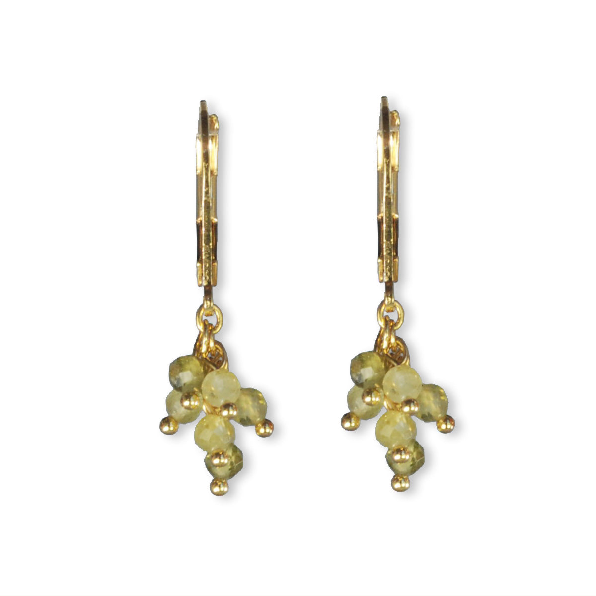 Oorbellen gold plated met halfedelstenen