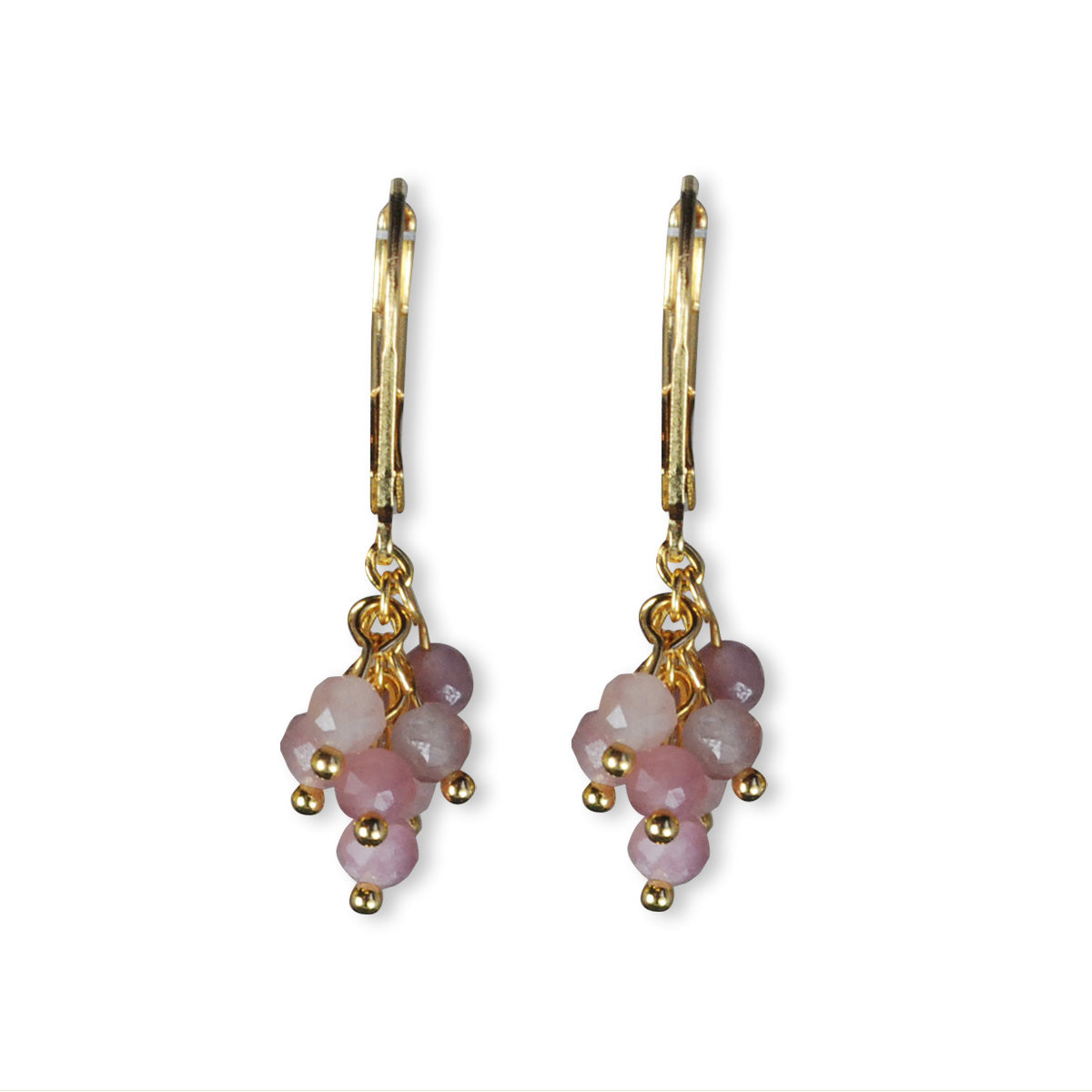 Oorbellen gold plated met halfedelstenen