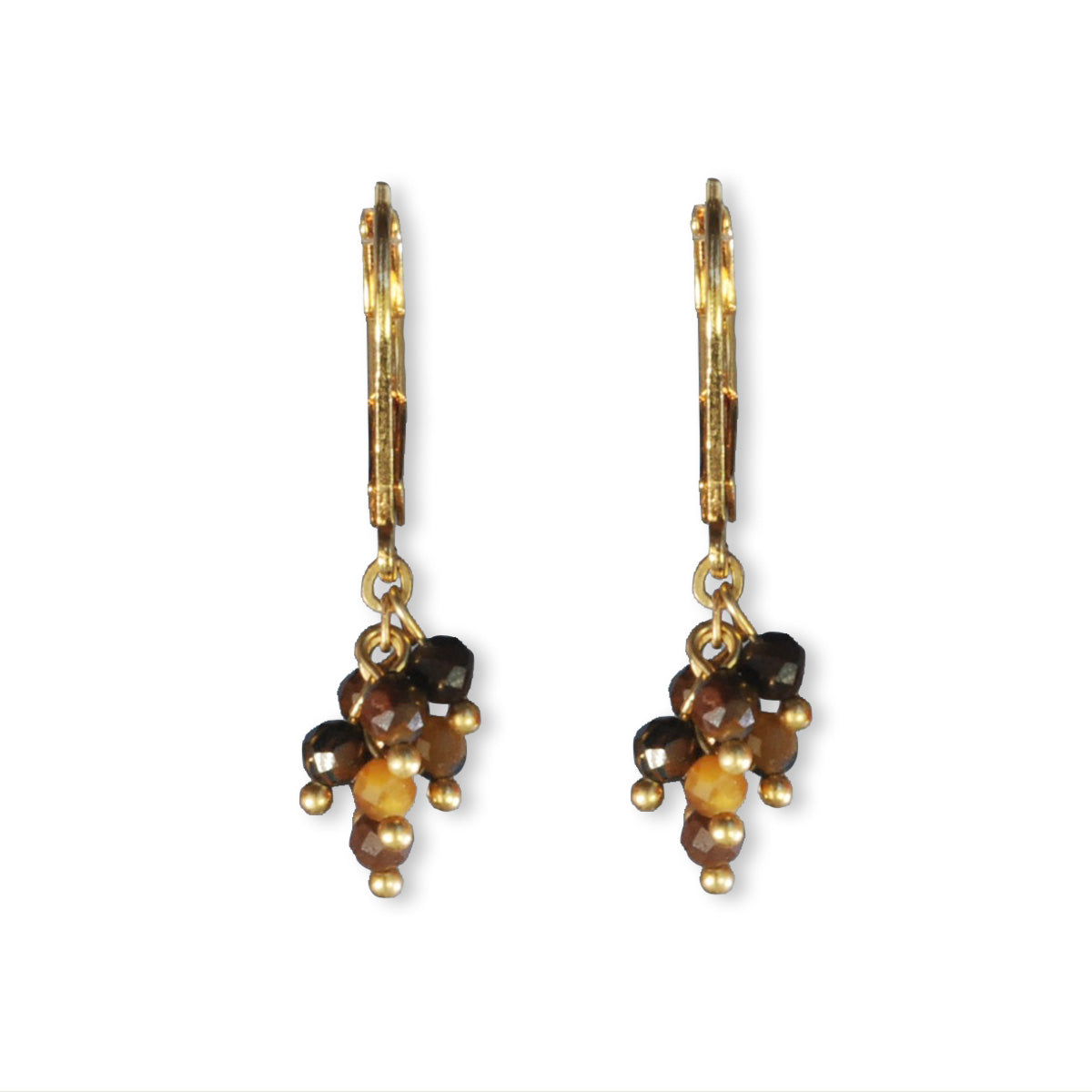 Oorbellen gold plated met halfedelstenen