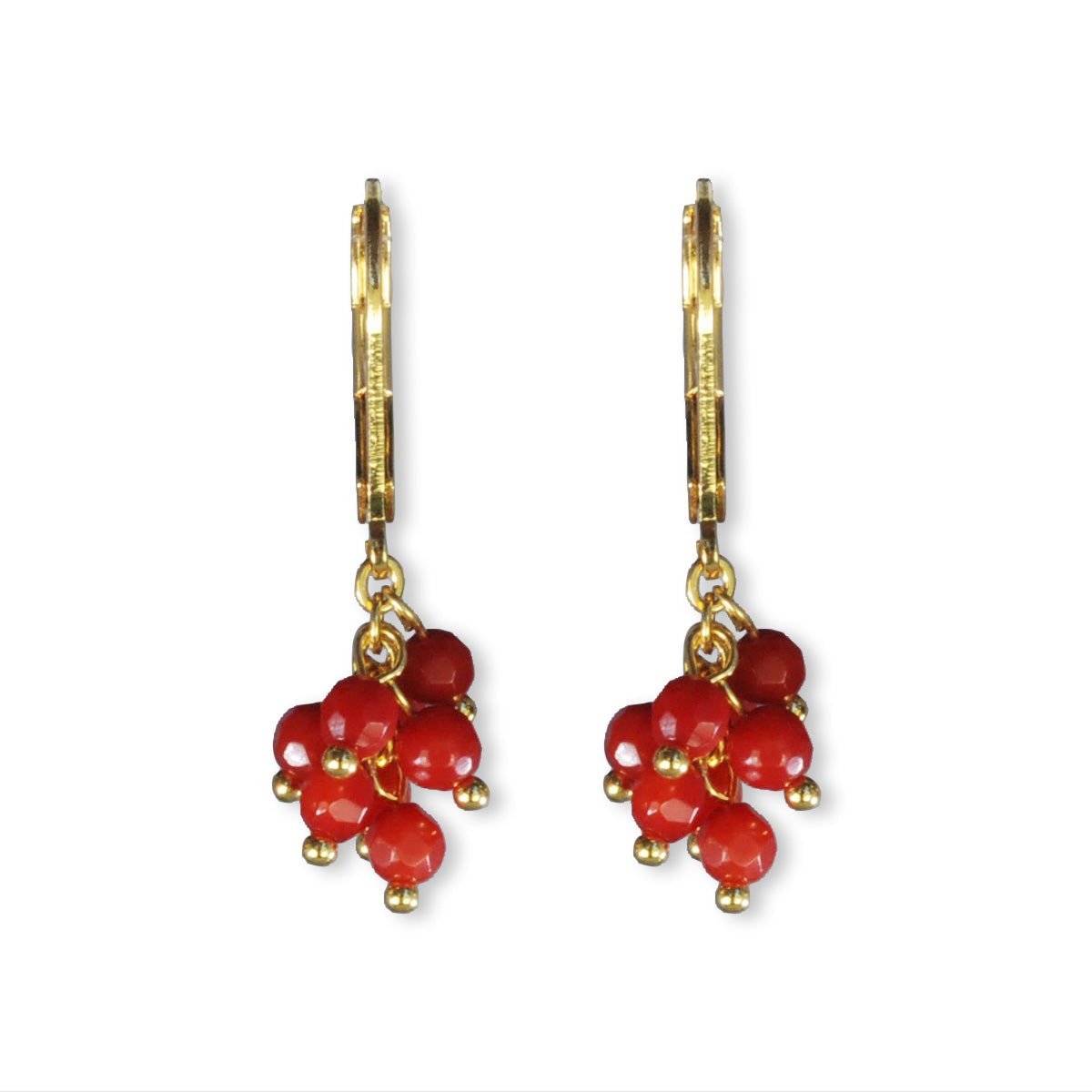 Oorbellen gold plated met halfedelstenen