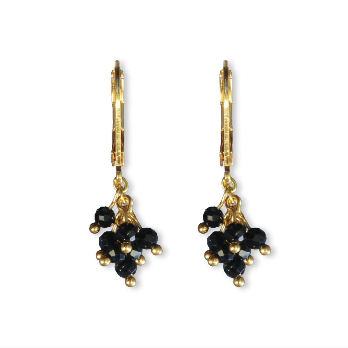 Oorbellen gold plated met halfedelstenen