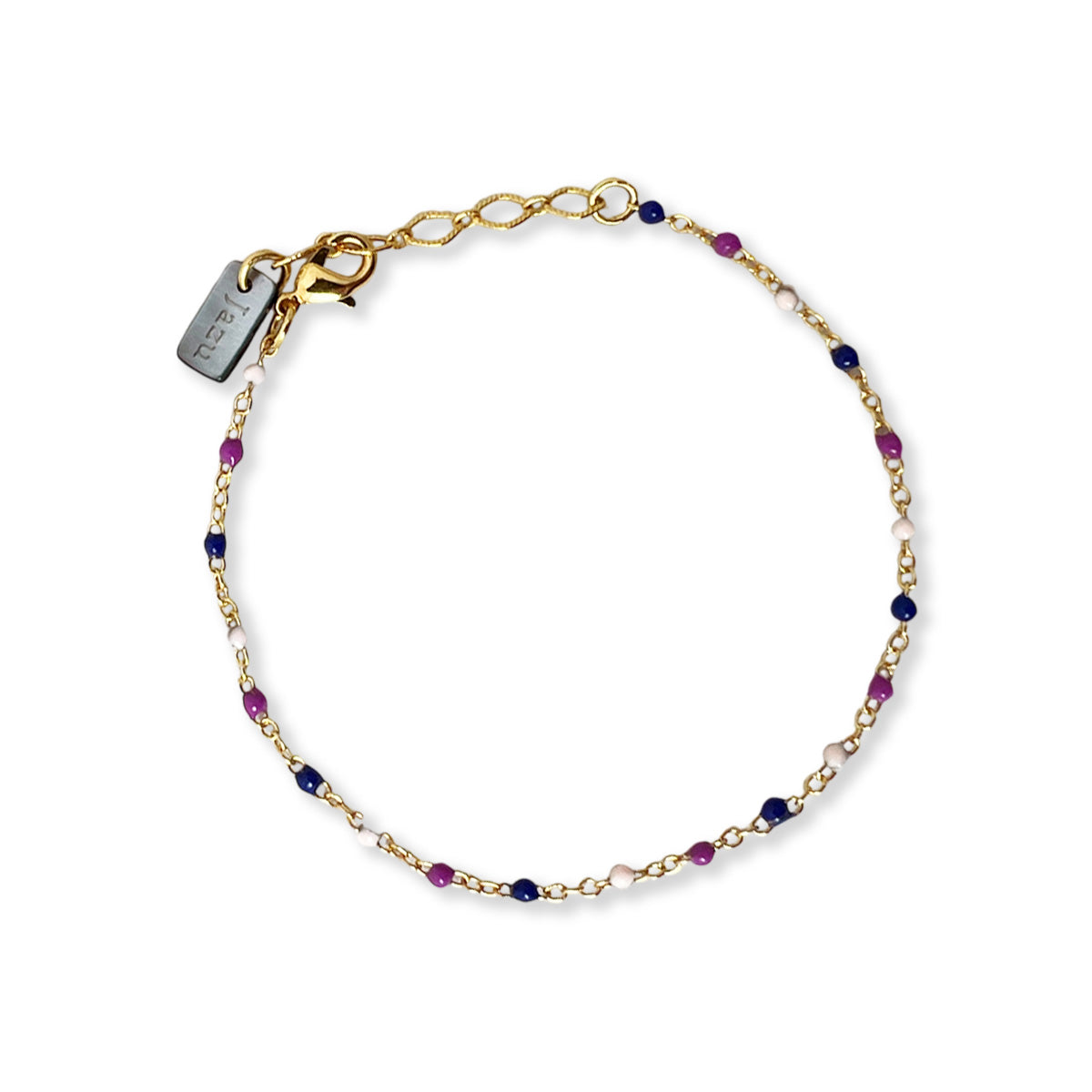 Armband met kleine gekleurde bolletjes van emaille