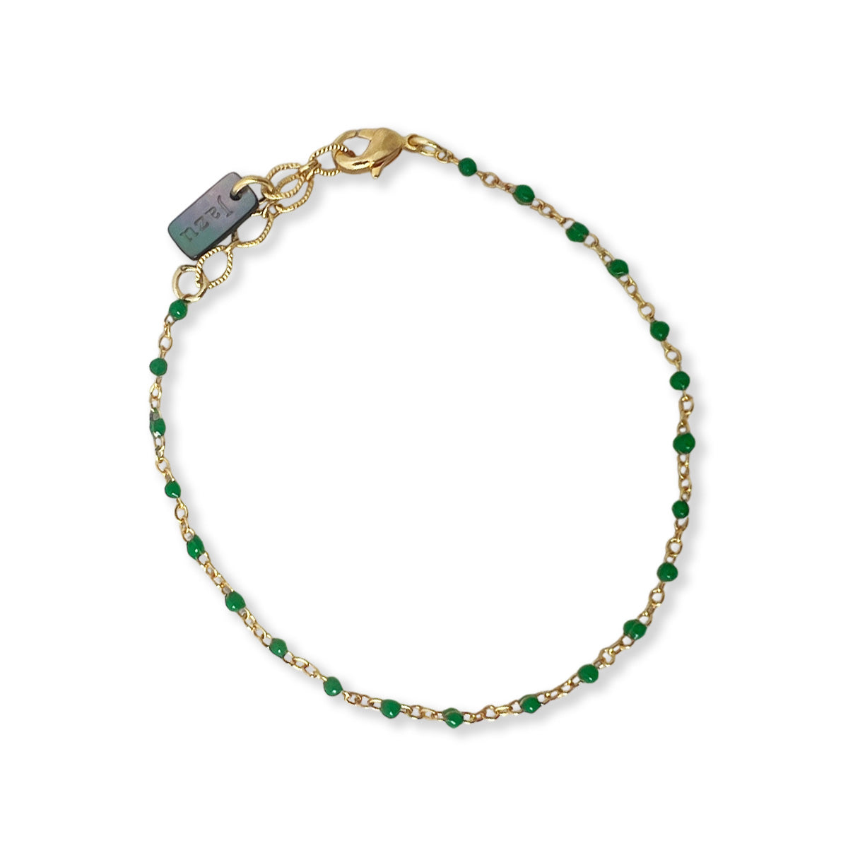 Armband met kleine gekleurde bolletjes van emaille