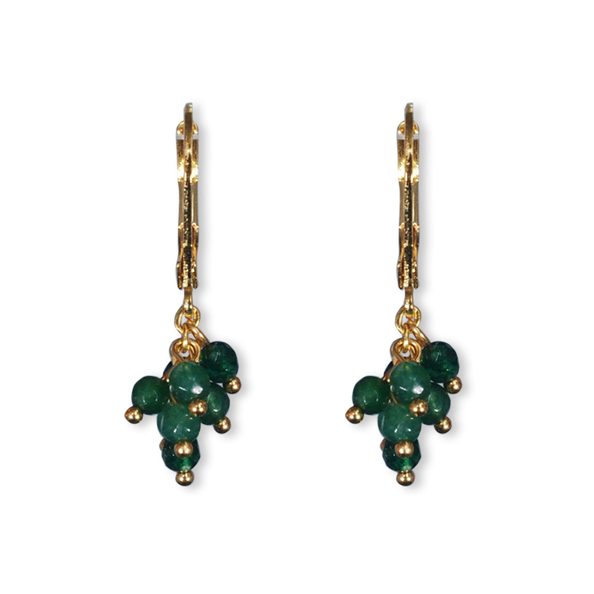 Oorbellen gold plated met halfedelstenen