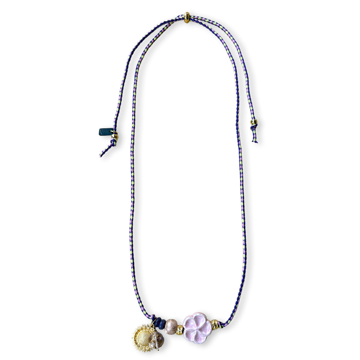 Bunte Halskette mit Keramikfisch