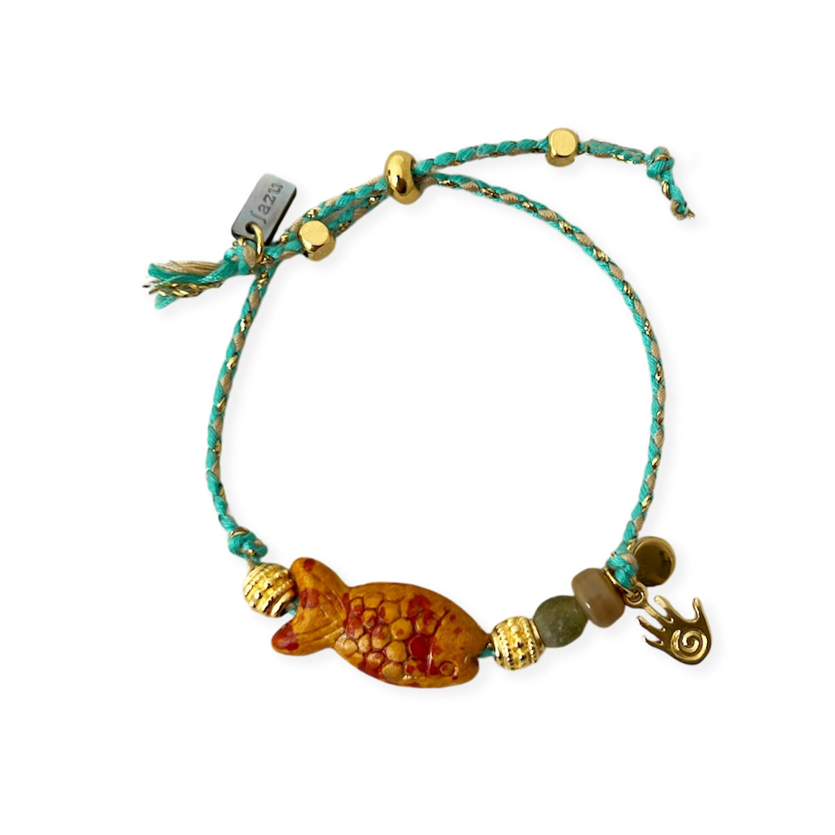 Unieke, handgemaakte armbandjes met keramiek visje