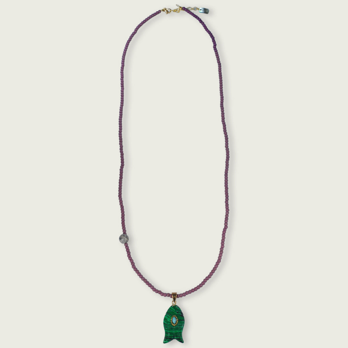 ketting met semiprecious vis, 65 cm