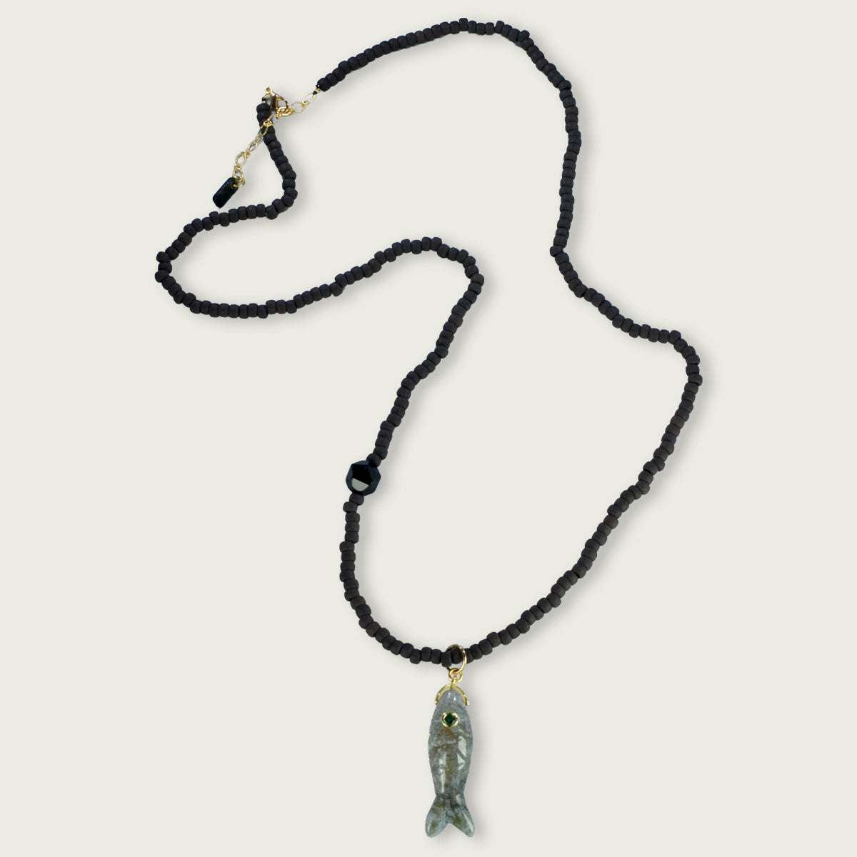 ketting met semiprecious vis, 65 cm