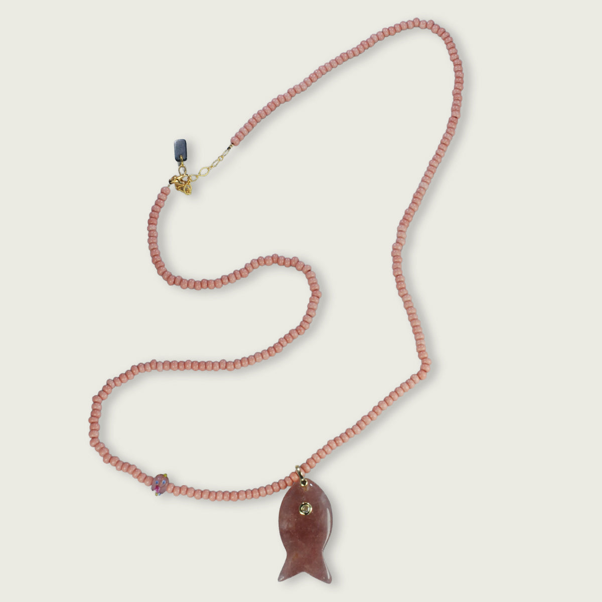 ketting met semiprecious vis, 65 cm