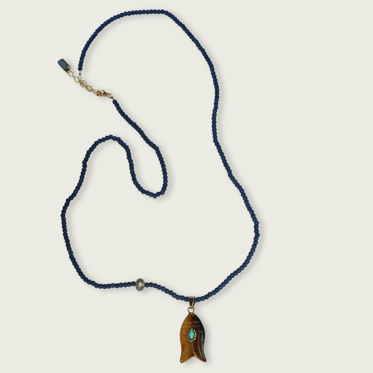 ketting met semiprecious vis, 65 cm