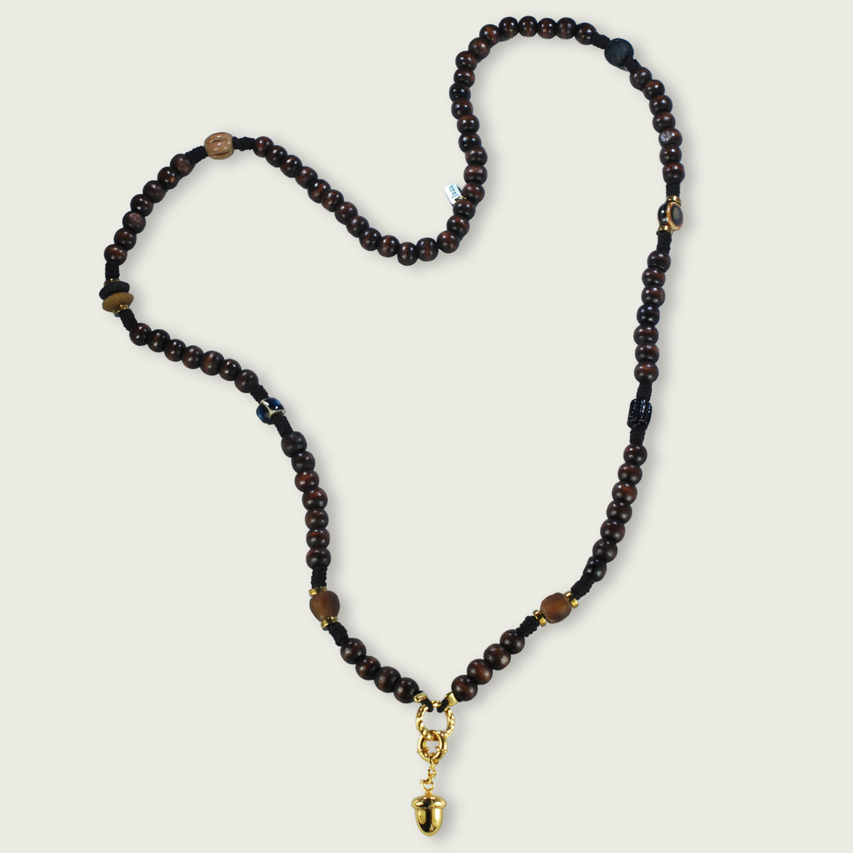 houten kralen ketting met speciale elementen