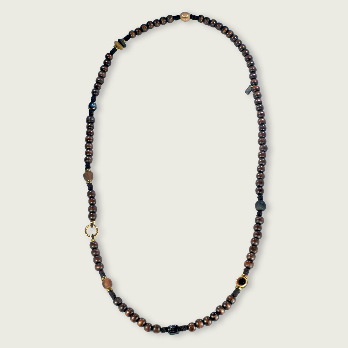 houten kralen ketting met speciale elementen