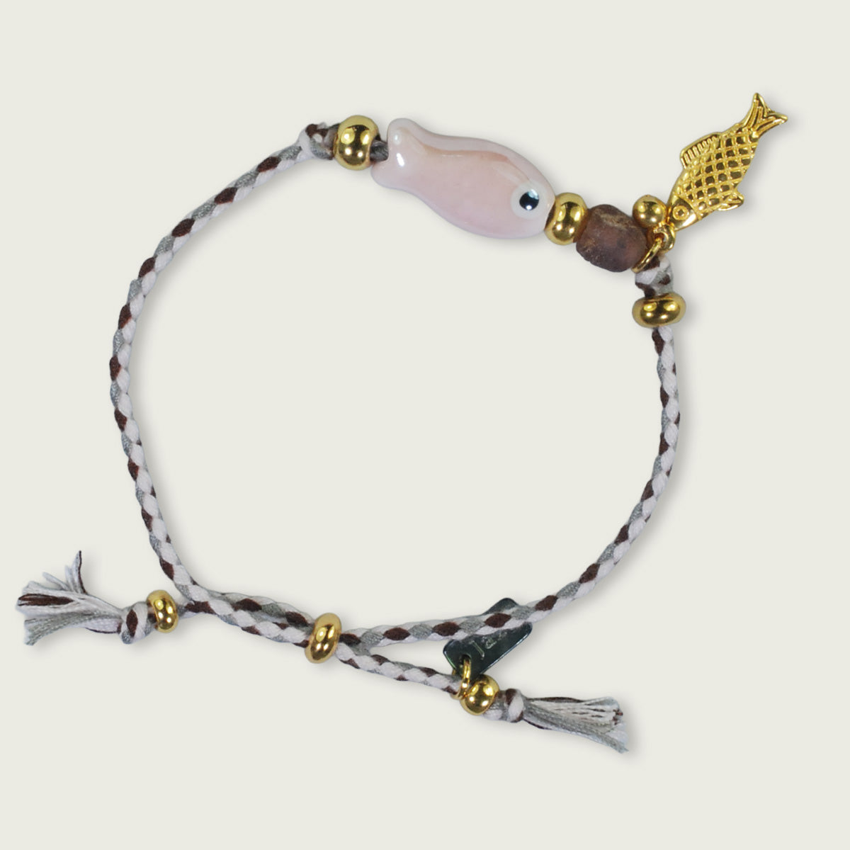 Unieke, handgemaakte armbandjes met keramiek visje