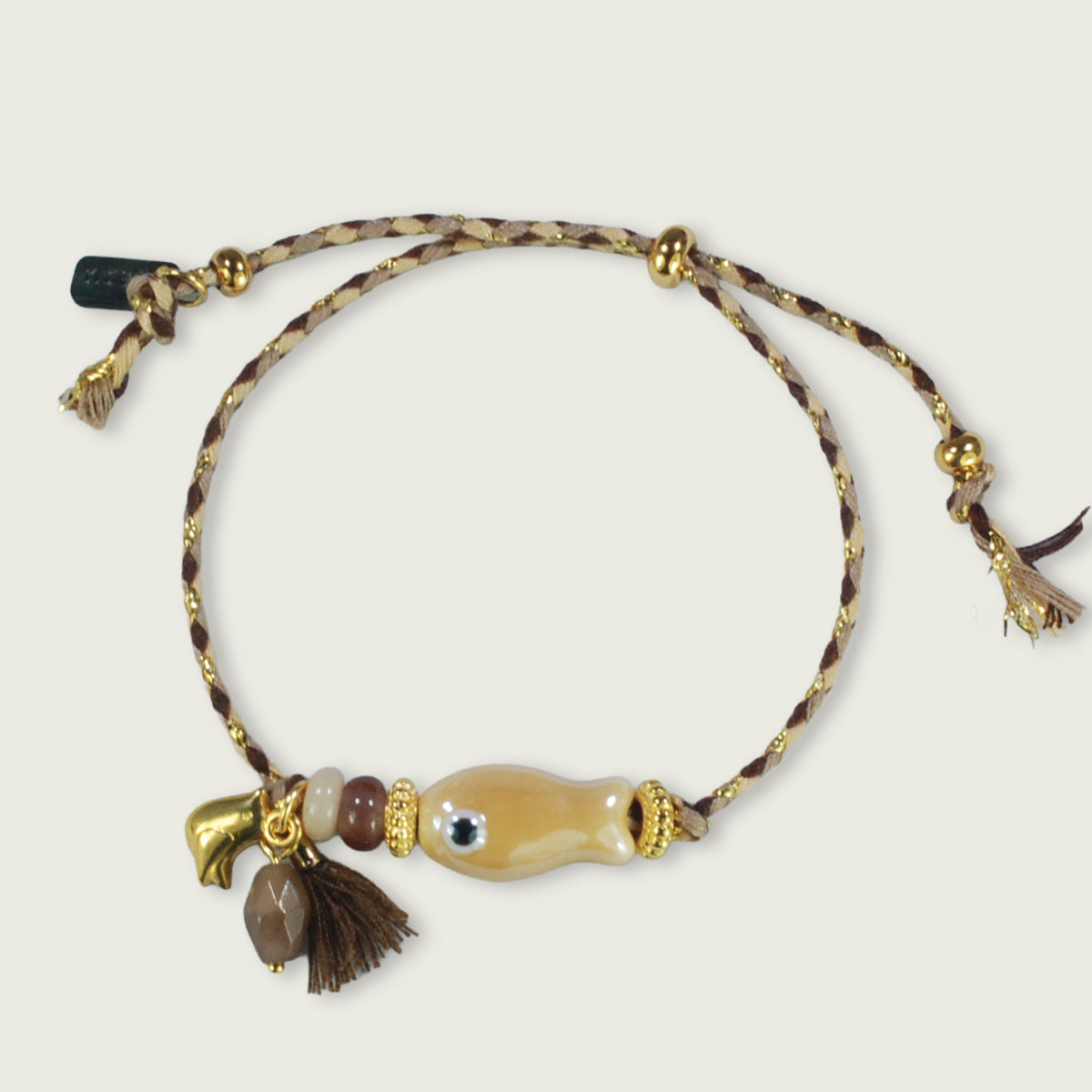 Unieke, handgemaakte armbandjes met keramiek visje