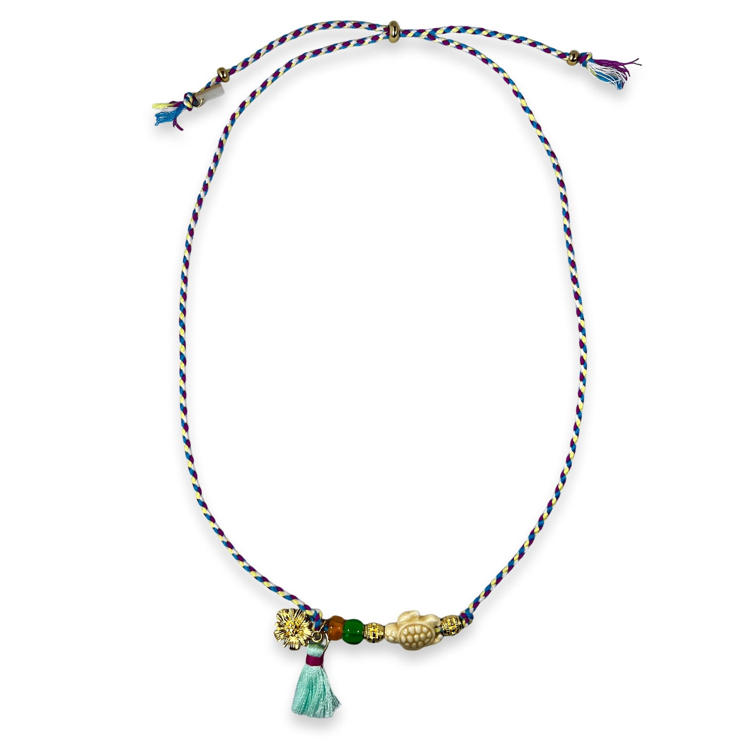 Bunte Halskette mit Keramikfisch
