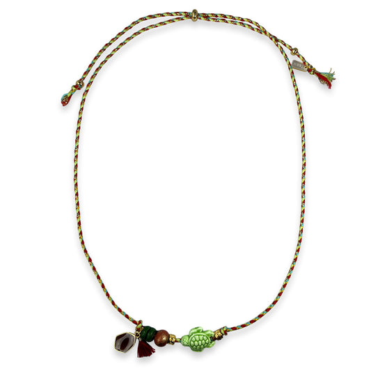 Colorful necklace with ceramic fish