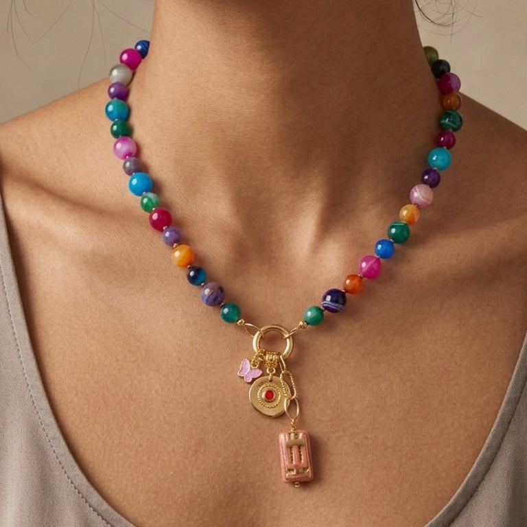 Bedelketting Goud semi-precious