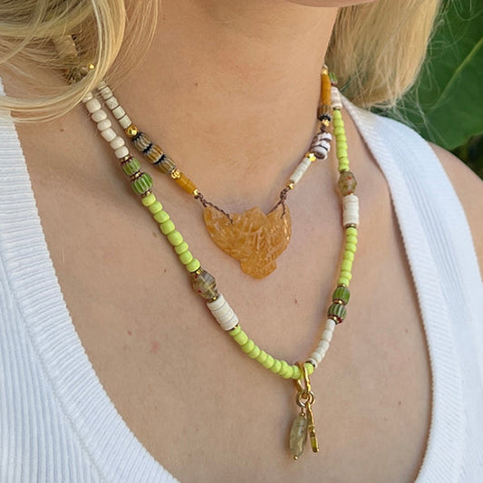 Verstelbare ketting met gegraveerde vogel