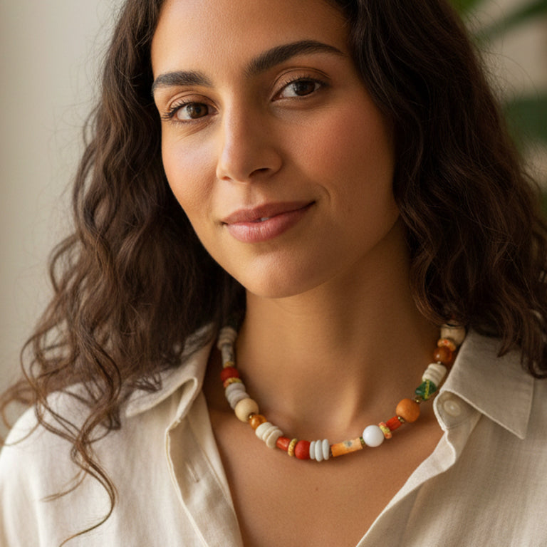Beaded Multi-stone Necklace