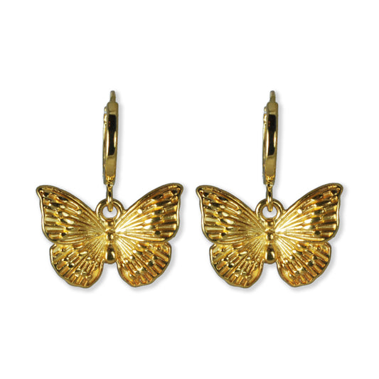 Ella Earrings, gold plated with charm 25-30 mm