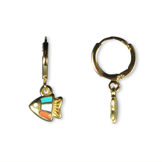 Ella Oorbellen, goldplated met charm