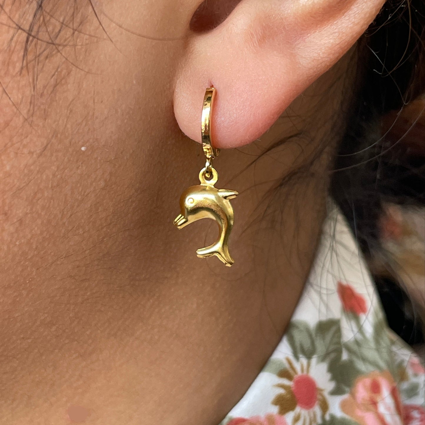 Ella Oorbellen, goldplated met charm