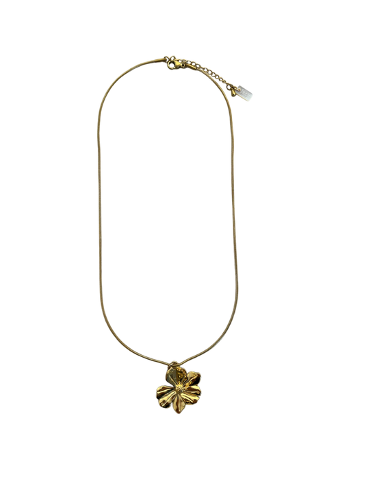 Ella halsketting met bloem, stainless steel