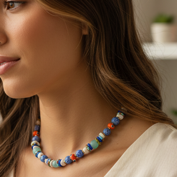 Beaded Multi-stone Necklace