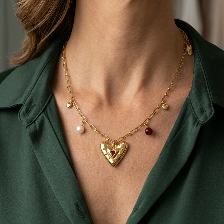 Collier charms en hart