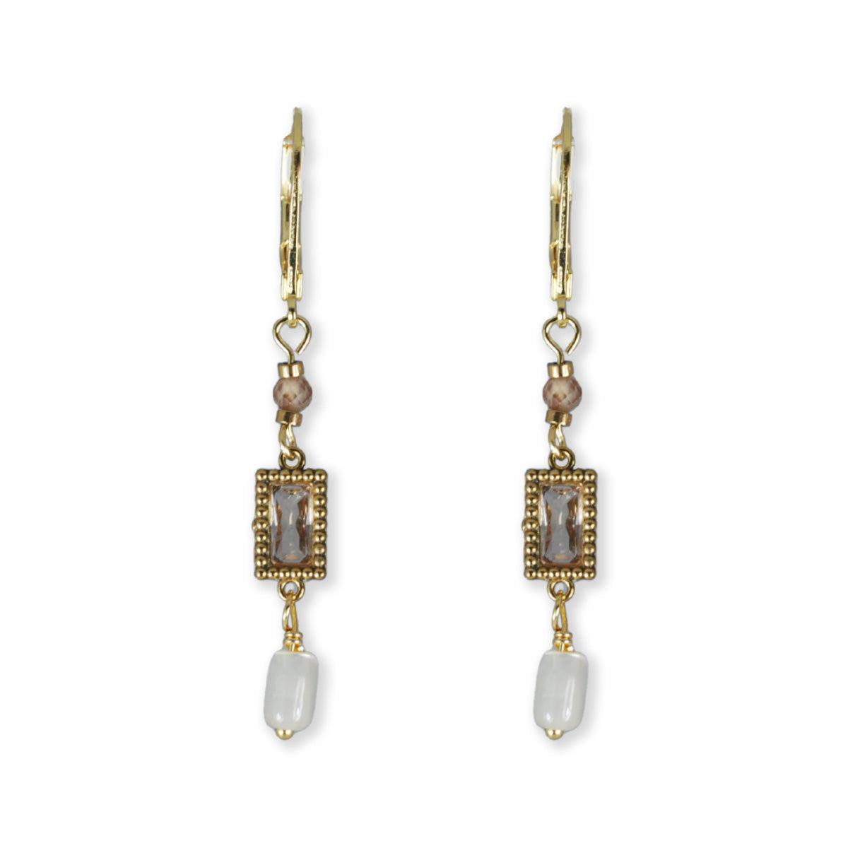 Nona earrings with varying elements, semi-precious