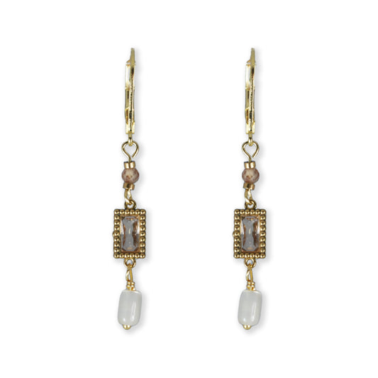 Nona earrings with varying elements, semi-precious