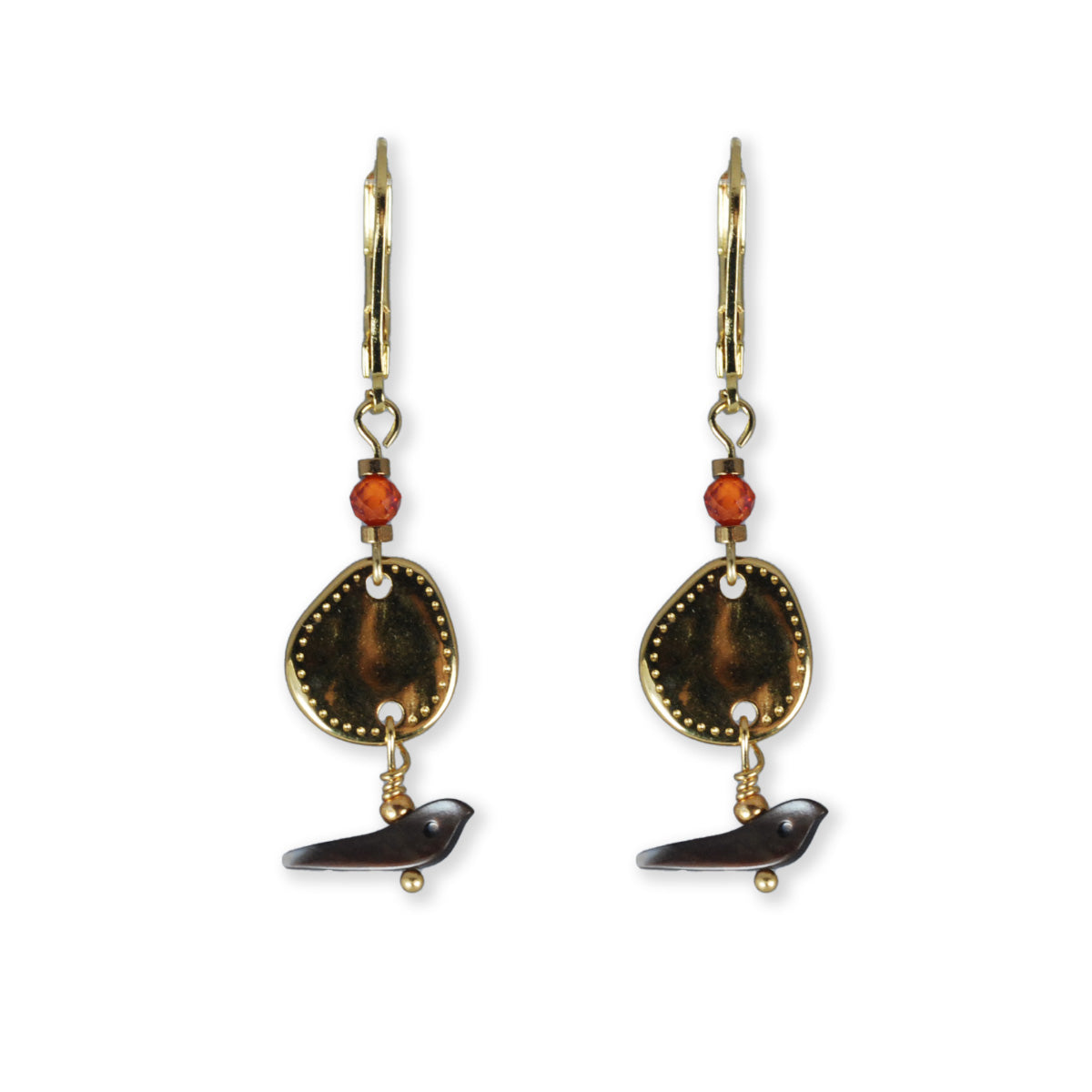 Nona earrings with varying elements, semi-precious