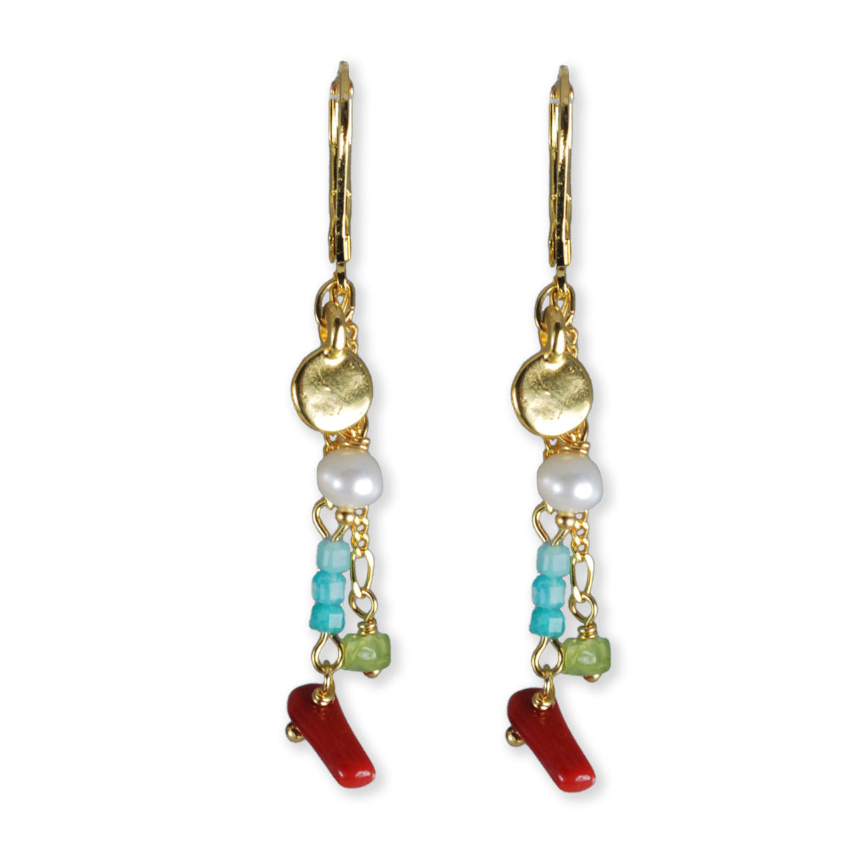 Nona Ohrringe mit Halbedelsteinen, Braun