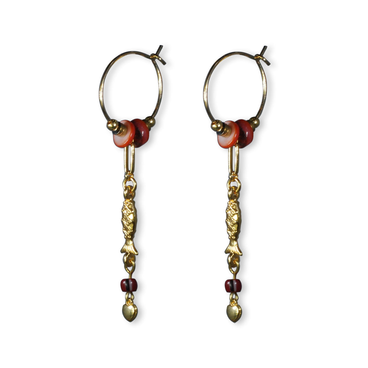 Nona oorbellen met gold plated charm