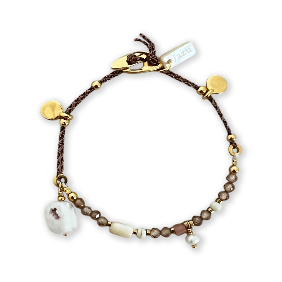 Nona, bracelet semi-precious stones fuchsia