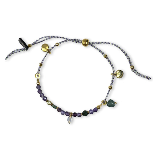 Nona, bracelet semi-precious stones Gray