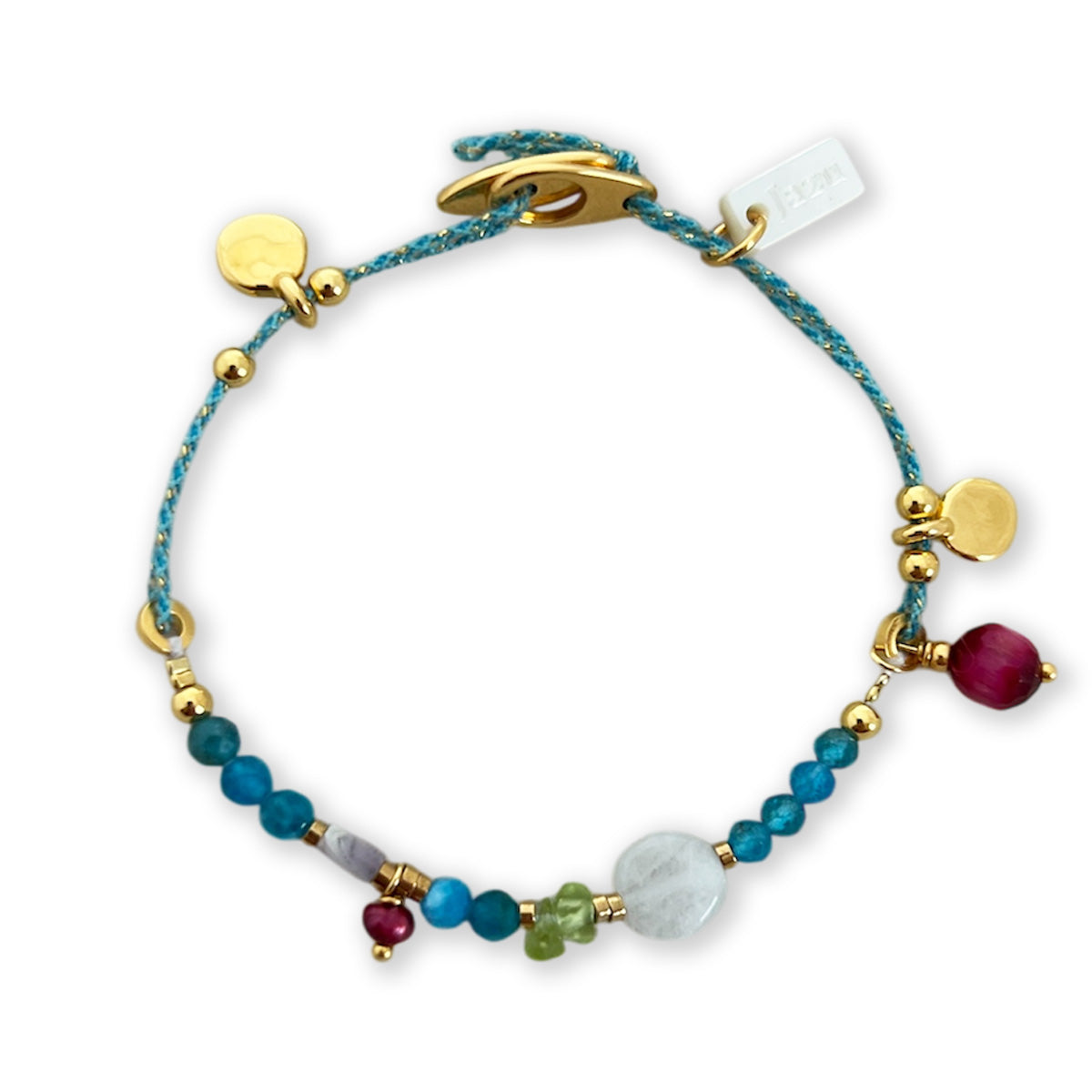 Nona, bracelet semi-precious stones fuchsia