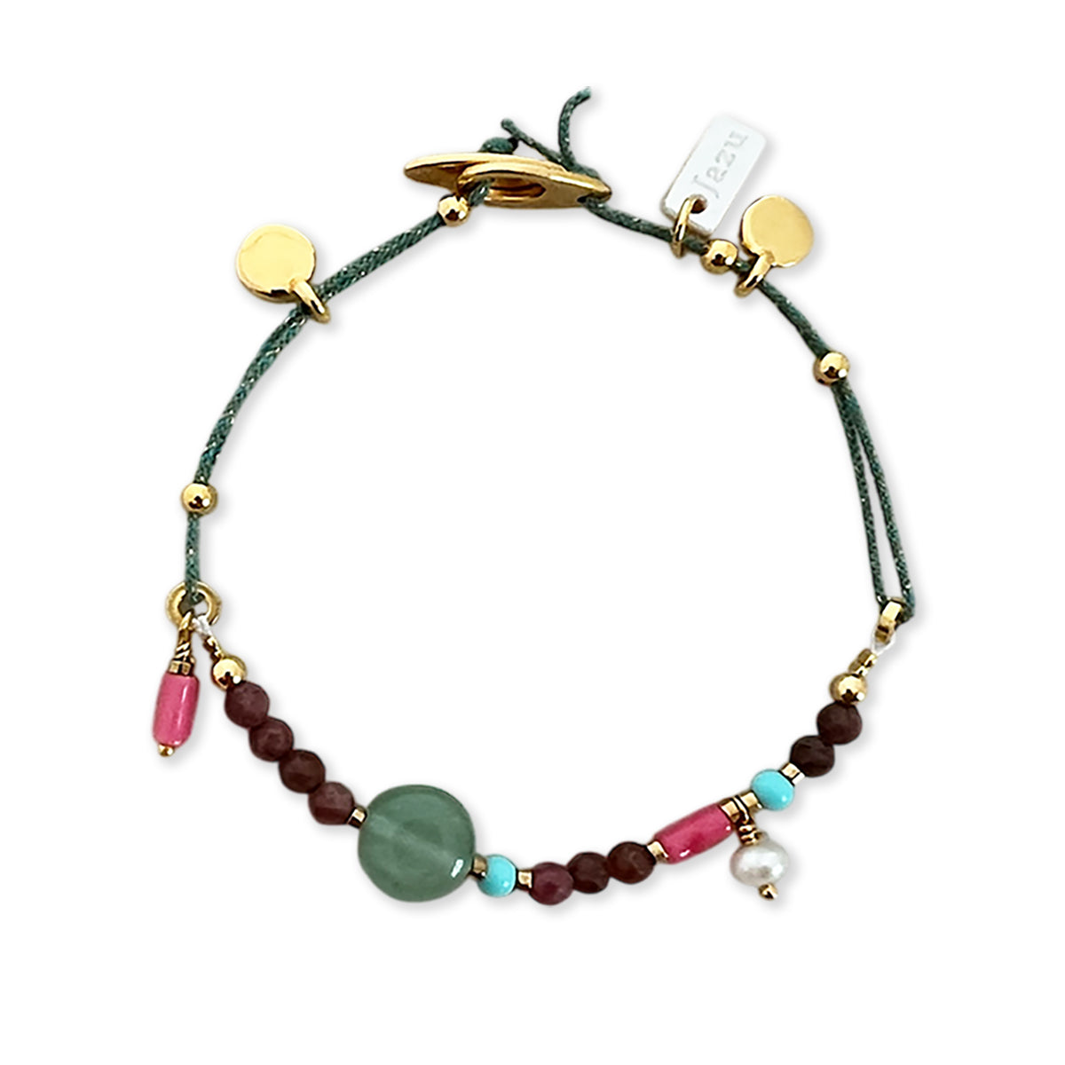 Nona, bracelet semi-precious stones fuchsia